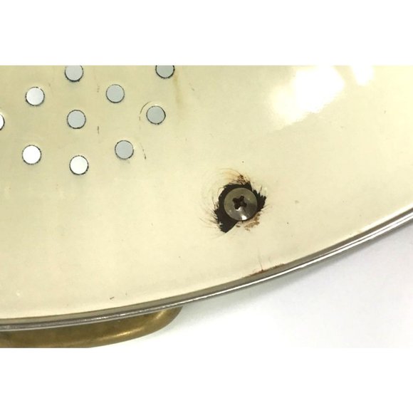 Vintage Regency Club Cream-Colored Enamel Colander Strainer with Fruit Design - Picture 6 of 8